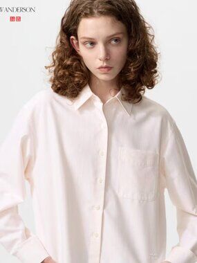 UNIQLO × JW ANDERSON Cropped Button-Up Shirt – Pink Stripe
